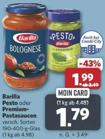 Combi Barilla Pesto oder Premium Pastasaucen Angebot