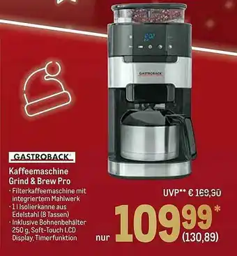 METRO Gastroback Kaffeemaschine Grind & Brew Pro Angebot