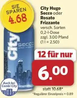 Combi City Hugo Secco oder Rosato Frizzante Angebot