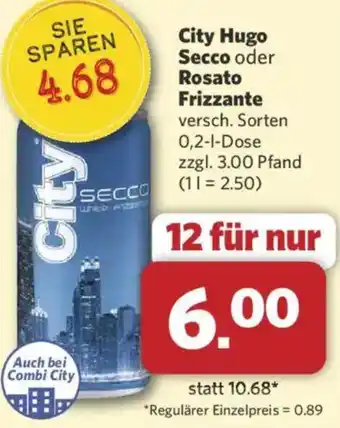 Combi City Hugo Secco oder Rosato Frizzante Angebot