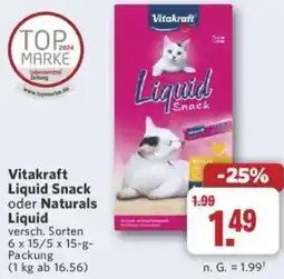 Combi Vitakraft Liquid Snack oder Naturals Liquid Angebot