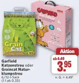 Combi Garfield Katzenstreu oder Graincat Naturklumpstreu Angebot