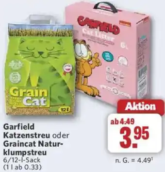 Combi Garfield Katzenstreu oder Graincat Naturklumpstreu Angebot