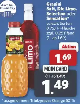 Combi Granini Saft, Die Limo, Selection oder Sensation Angebot