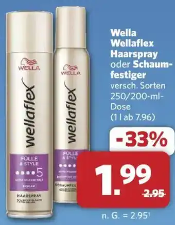 Combi Wella Wellaflex Haarspray oder Schaumfestiger Angebot