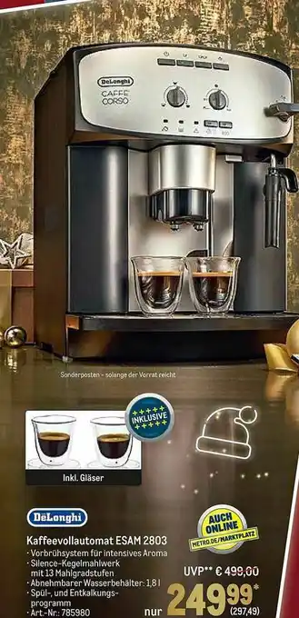 METRO Délonghi Kaffeevollautomat Esam 2803 Angebot