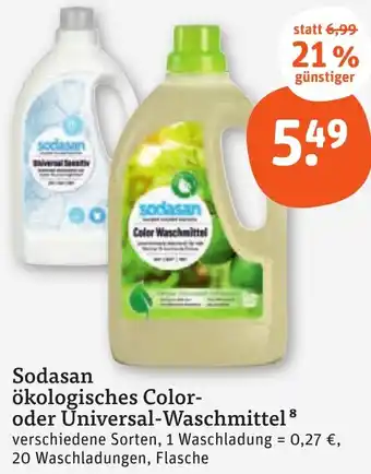 tegut Sodasan ökologisches Color oder Universal-Waschmittel Angebot