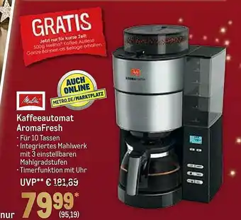 METRO Melitta Kaffeeautomat Aromafresh Angebot