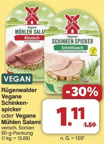 Famila Nord West Rügenwalder Vegane Schinkenspicker oder Vegane Mühlen Salami Angebot