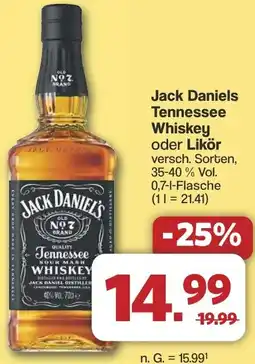 Famila Nord West Jack Daniels Tennessee Whiskey oder Likör Angebot