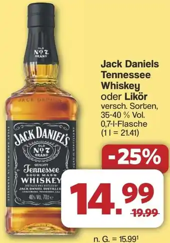 Famila Nord West Jack Daniels Tennessee Whiskey oder Likör Angebot