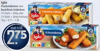 Klaas und Kock Iglo Fischstäbchen oder Backfisch-Stäbchen Angebot