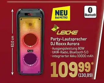 METRO Leicke Party-lautsprecher Dj Roxxx Aurora Angebot