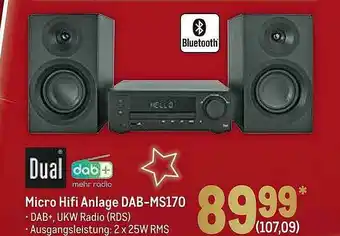 METRO Dual Micro Hifi Anlage Dab-ms170 Angebot