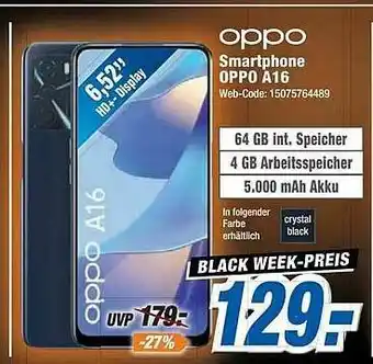 Expert Oppo Smartphone A16 Angebot