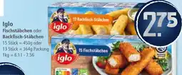 Klaas und Kock Iglo Fischstäbchen oder Backfisch-Stäbchen Angebot