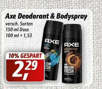 Simmel Axe Deodorant & Bodyspray Angebot