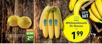 CITTI Markt Chiquita Mittelamerikanische Bio Bananen Angebot