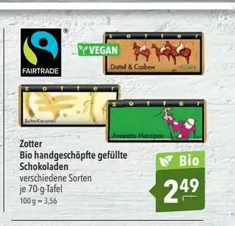 CITTI Markt Zotter Bio Handgeschöpfte Gefüllte Schokoladen Angebot