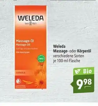 CITTI Markt Weleda Massage- Oder Körperöl Angebot