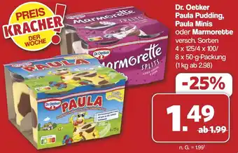 Famila Nord West Dr. Oetker Paula Pudding, Paula Minis oder Marmorette Angebot