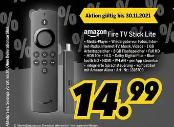 MEDIMAX Amazon Fire Tv Stick Lite Angebot