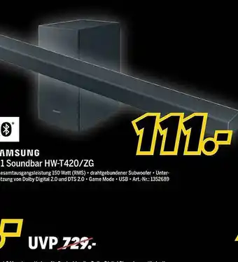 MEDIMAX Samsung 2.1 Soundbar Hw-t420.zg Angebot