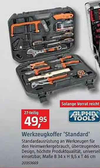 Bauhaus Werkzeugkoffer Standard Alpha Tools Angebot