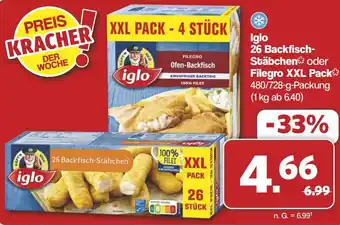 Famila Nord West Iglo 26 Backfisch Stäbchen oder Filegro XXL Pack Angebot