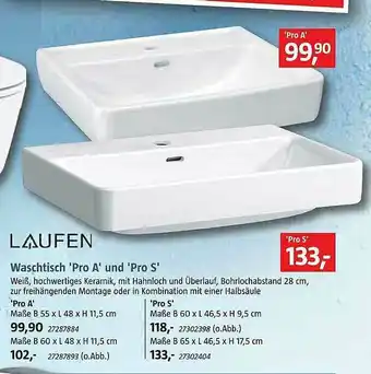 Bauhaus Laufen Waschitisch „pro A“ Und „pro S“ Angebot