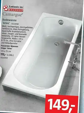 Bauhaus Camargue Badewanne Arles Angebot