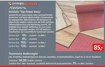 Bauhaus Admiral Heizfolie Top Power Basic Angebot