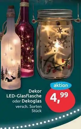 Budni Dekor Led-glasflasche Oder Dekoglas Angebot