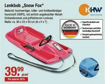 V Markt Khw Lenkbob „snow Fox“ Angebot