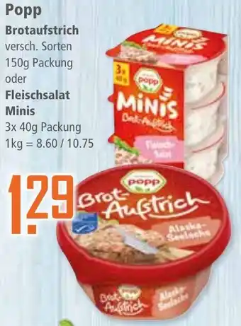 Klaas und Kock Popp Brotaufstrich oder Fleischsalat Minis Angebot