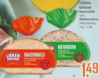 Klaas und Kock Lieken Urkorn Bauernmild oder Mehrkornbrot Angebot