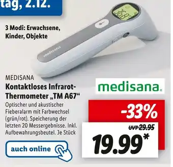 Lidl Medisana kontaktloses infrarot-thermometer „tm a67“ Angebot
