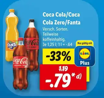 Lidl Coca cola/coca cola zero/fanta softdrinks Angebot