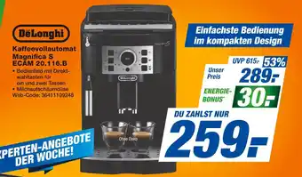 Expert Delonghi kaffeevollautomat magnifica s ecam 20.116.b Angebot