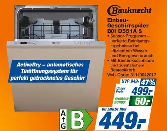 Expert Bauknecht einbau-geschirrspüler boi d551a s Angebot