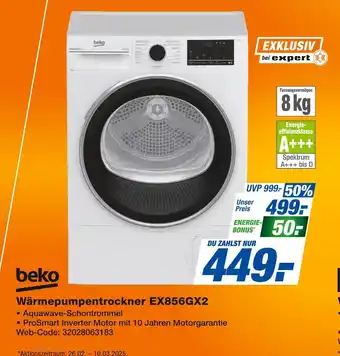 Expert Beko wärmepumpentrockner ex856gx2 Angebot