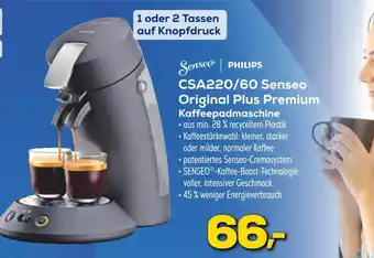 Euronics Philips csa220/60 senseo original plus premium kaffeepadmaschine Angebot