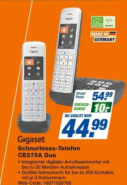 Expert Gigaset schnurloses-telefon ce575a duo Angebot