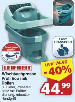 Famila Nord West LEIFHEIT Wischbuchpresse Profi Eco mit Rollen Angebot