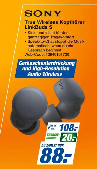 Expert Sony true wireless kopfhörer linkbuds s Angebot