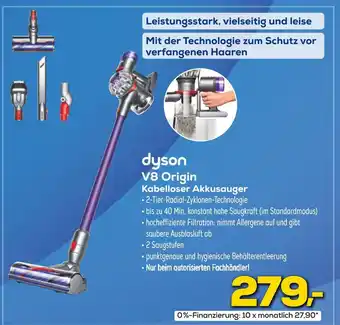 Euronics Dyson v8 origin kabelloser akkusauger Angebot