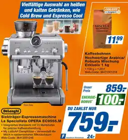 Expert Delonghi siebträger-espressomaschine la specialista opera ec9555.m Angebot