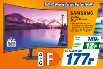 Expert Samsung monitor curved monitor s39c Angebot