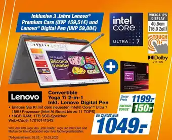 Expert Lenovo convertible yoga 7i 2-in-1 inkl. lenovo digital pen Angebot