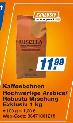 Expert Miscela kaffeebohnen hochwertige arabica/robusta mischung Angebot